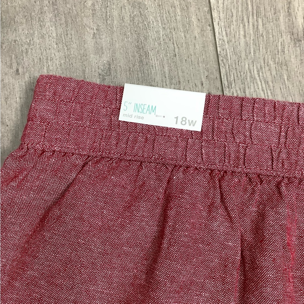 Women's Maurices 18W XL 1X Shorts Active Red Pockets Lightweight Linen Rayon NWT - Picture 5 of 7